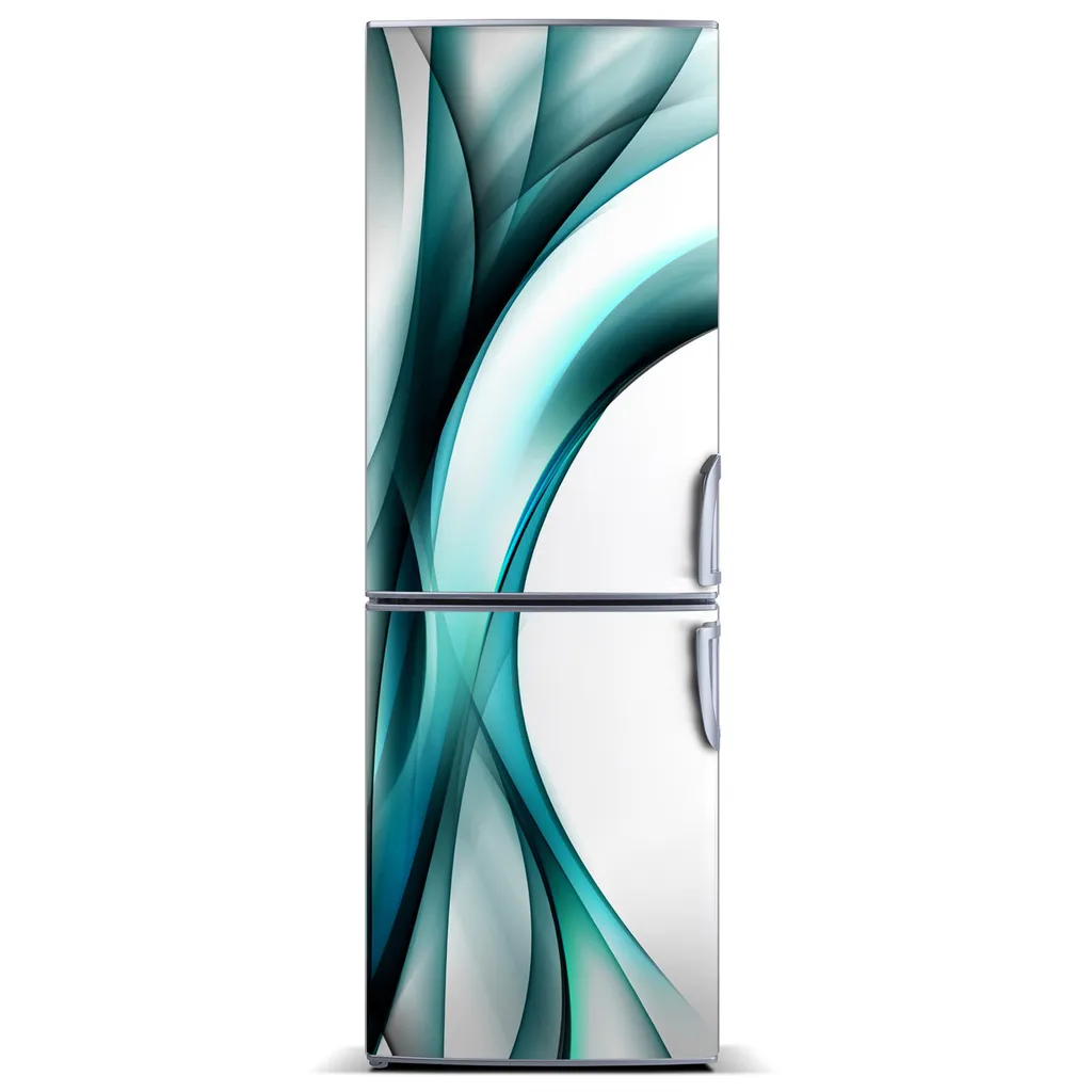 Tulup Kühlschrankdekoration - Magnetmatte - 70 cm x 190 cm - Magnet auf dem Kühlschrank - Abstrakte Wellen